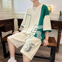Men's 2025 Summer Letter 3D Digital Print Set – Lightweight Breathable Soft Casual 2-Piece