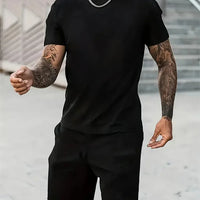 Men's Camouflage Print Summer Sportswear Set – Short Sleeve & Shorts 2-Piece