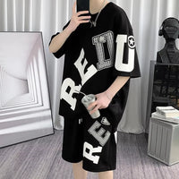 Men's 2025 Summer Letter 3D Digital Print Set – Lightweight Breathable Soft Casual 2-Piece