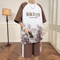 Men's 2025 Summer Letter 3D Digital Print Set – Lightweight Breathable Soft Casual 2-Piece