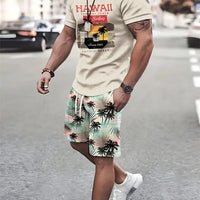 Men's Sailor Anchor Print Short Sleeve Set – T-Shirt & Drawstring Shorts