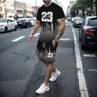 Men's Creative 3D Print T-Shirt & Shorts Set – Casual Summer 2-Piece Fashion Outfit
