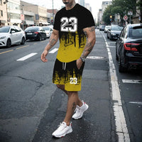 Men's Creative 3D Print T-Shirt & Shorts Set – Casual Summer 2-Piece Fashion Outfit
