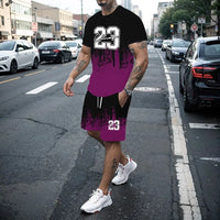 Men's Creative 3D Print T-Shirt & Shorts Set – Casual Summer 2-Piece Fashion Outfit
