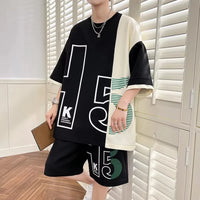 Men's 2025 Summer Letter 3D Digital Print Set – Lightweight Breathable Soft Casual 2-Piece