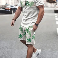 Men's Sailor Anchor Print Short Sleeve Set – T-Shirt & Drawstring Shorts