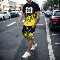 Men's Creative 3D Print T-Shirt & Shorts Set – Casual Summer 2-Piece Fashion Outfit