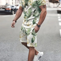 Men's Sailor Anchor Print Short Sleeve Set – T-Shirt & Drawstring Shorts