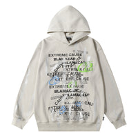 Fashion Letter Graffiti Printed Hoodie Men