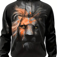 Fashion Brand Lion's Head 3D Hoodie Fashion Men And Women