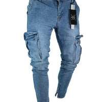 Cargo Hole Denim Jeans Men