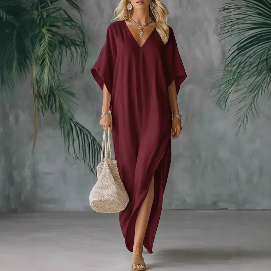 Lightweight Summer V-neck Loose And Comfortable Dress