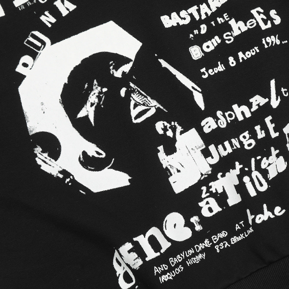 Fashion Printing Hooded Loose Sweater Men