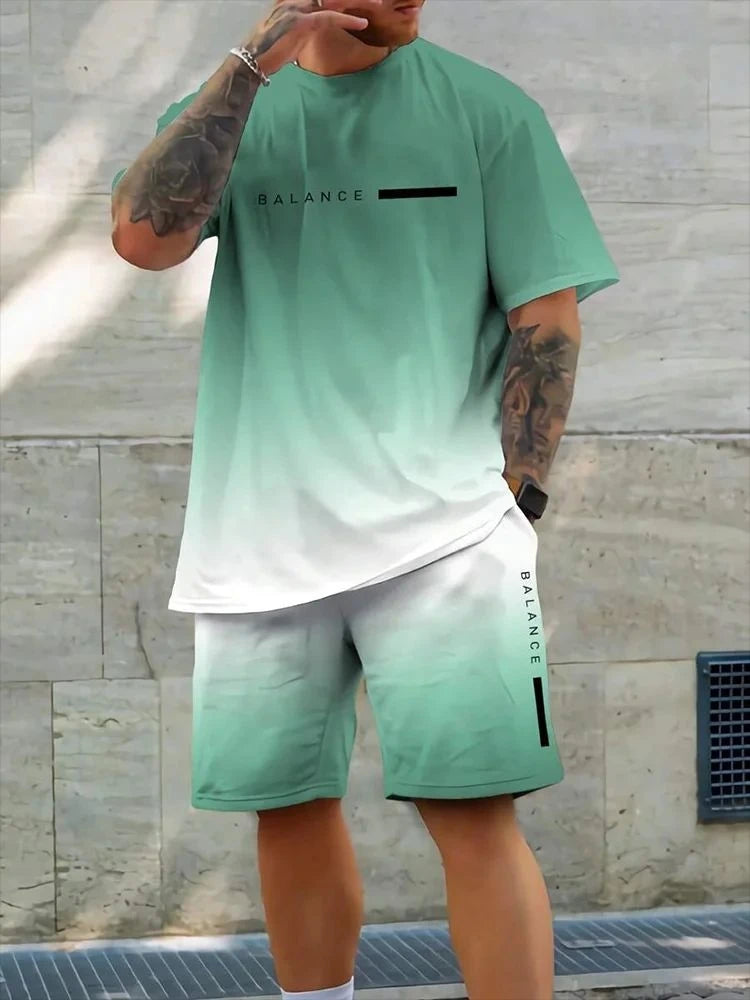 Men's Quick-Dry T-Shirt & Sports Shorts Set – Soft Urban Casual Sportswear