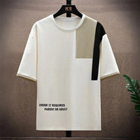 Men's Summer Casual Splicing Round Neck Sports Set – Plus Size Half Sleeve