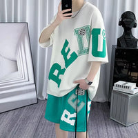 Men's 2025 Summer Letter 3D Digital Print Set – Lightweight Breathable Soft Casual 2-Piece