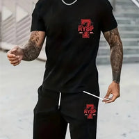 Men's Camouflage Print Summer Sportswear Set – Short Sleeve & Shorts 2-Piece