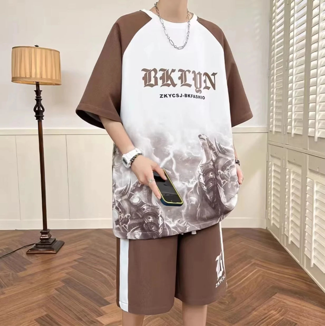 Men's 2025 Summer Letter 3D Digital Print Set – Lightweight Breathable Soft Casual 2-Piece