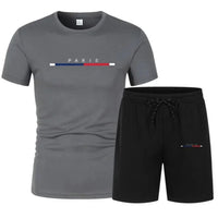 Men's Breathable Quick-Dry Round Neck T-Shirt & Shorts Set – Casual Outdoor Sportswear