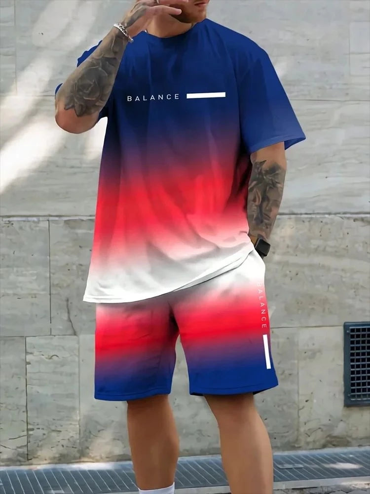 Men's Quick-Dry T-Shirt & Sports Shorts Set – Soft Urban Casual Sportswear