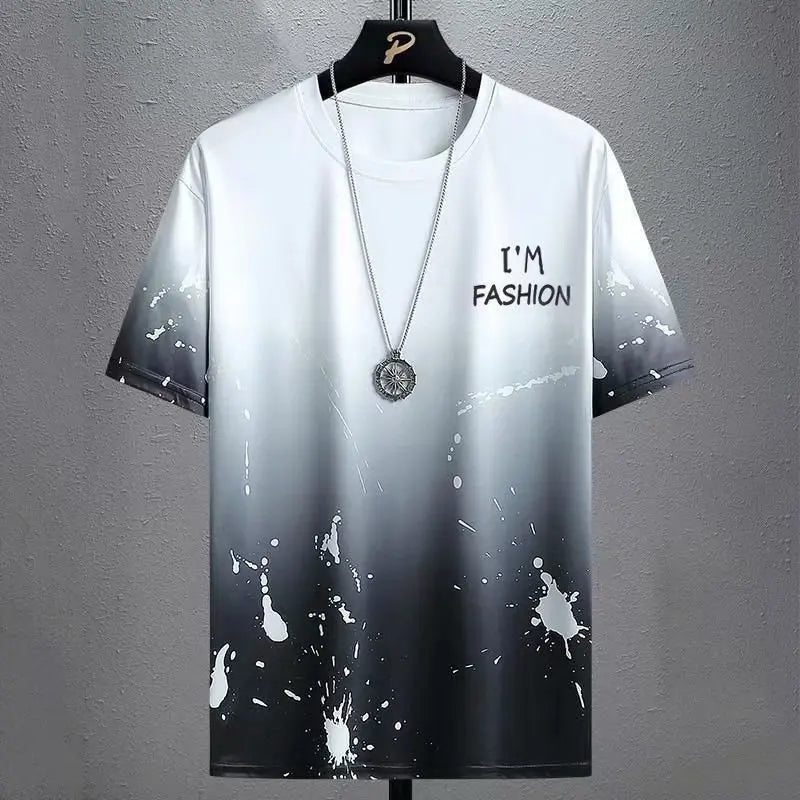 Men's 2025 Summer Printed Sports Basketball Set – Polyester Short Sleeve T-Shirt & Shorts