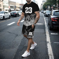 Men's Creative 3D Print T-Shirt & Shorts Set – Casual Summer 2-Piece Fashion Outfit