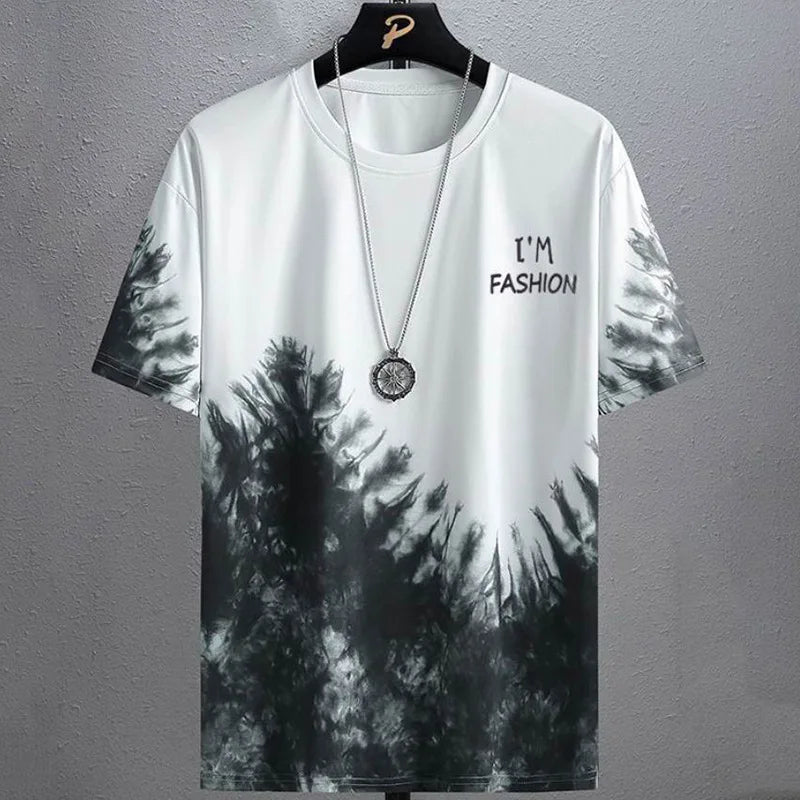 Men's 2025 Summer Printed Sports Basketball Set – Polyester Short Sleeve T-Shirt & Shorts