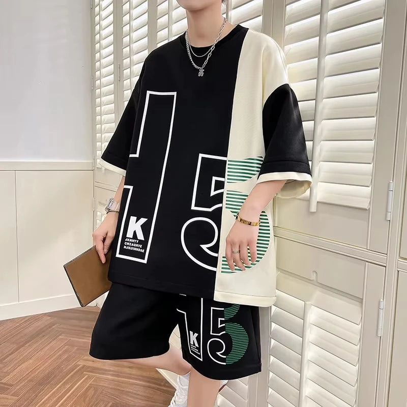 Men's 2025 Summer Letter 3D Digital Print Set – Lightweight Breathable Soft Casual 2-Piece