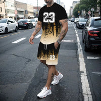 Men's Creative 3D Print T-Shirt & Shorts Set – Casual Summer 2-Piece Fashion Outfit