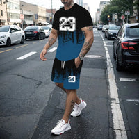 Men's Creative 3D Print T-Shirt & Shorts Set – Casual Summer 2-Piece Fashion Outfit