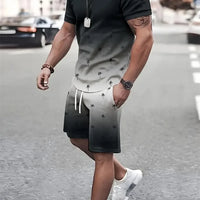 Men's Sailor Anchor Print Short Sleeve Set – T-Shirt & Drawstring Shorts
