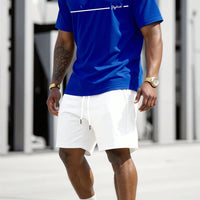 Men's 2025 Summer Letter Print Round Neck Short Sleeve Sports Set – Casual Outdoor Suit