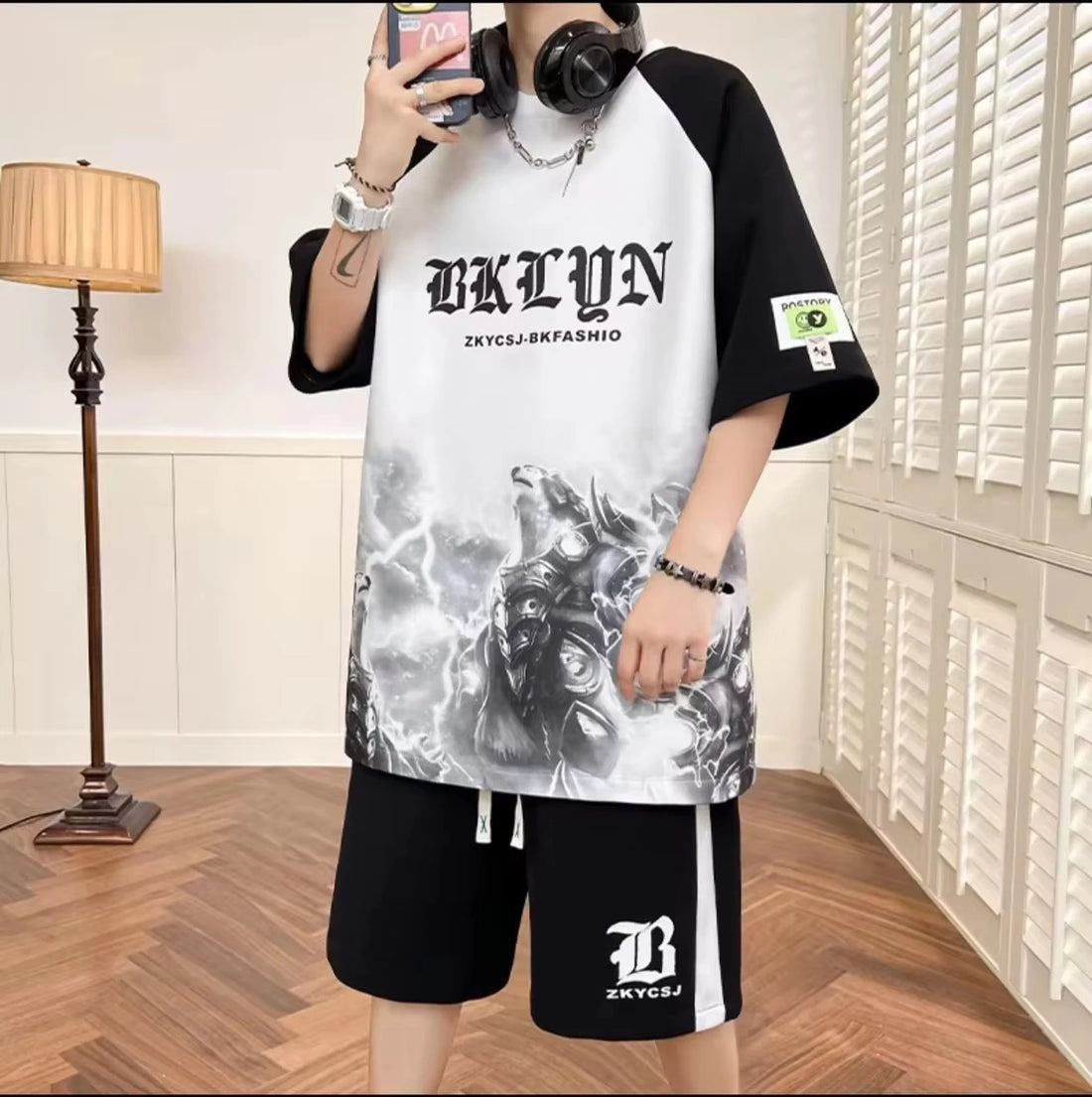 Men's 2025 Summer Letter 3D Digital Print Set – Lightweight Breathable Soft Casual 2-Piece