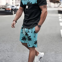 Men's Sailor Anchor Print Short Sleeve Set – T-Shirt & Drawstring Shorts