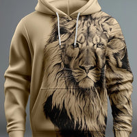 Fashion Brand Lion's Head 3D Hoodie Fashion Men And Women