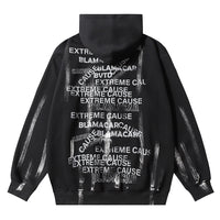 Fashion Letter Graffiti Printed Hoodie Men